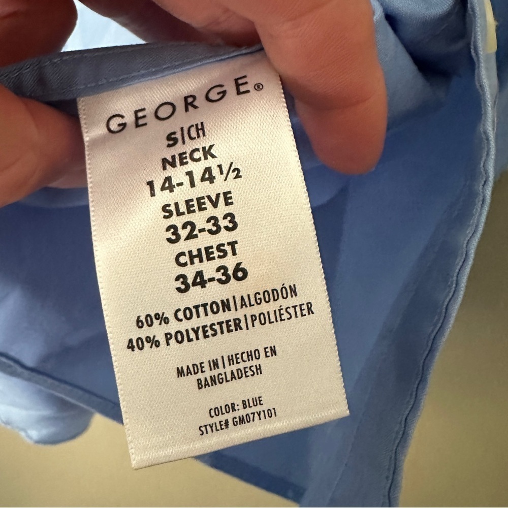 George Blue Collared button down Shirt - Picture 3 of 4